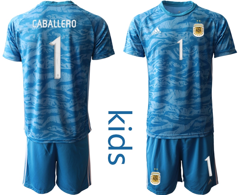 Youth 2021 European Cup Germany blue goalkeeper #1 Soccer Jerseys